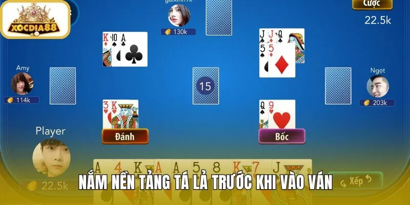 Nền tảng Tá lả với Phỏm hợp lệ và bài rác