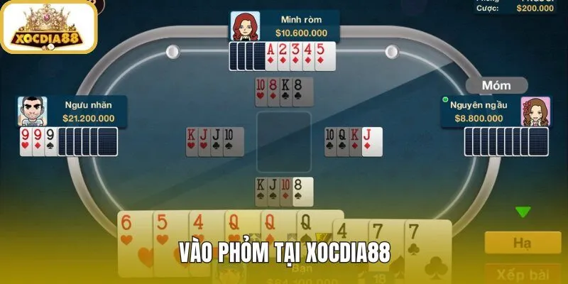 Phỏm Xocdia88 với nhịp vào bàn rõ ràng